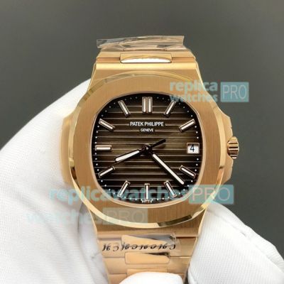Swiss Copy BBF Patek Philippe Nautilus 5711 Rose Gold Brown Face Watch 40mm 